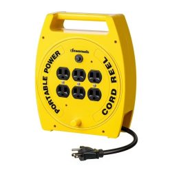 40 ft Extension Cord Reel with 6 Outlets and Circuit Breaker