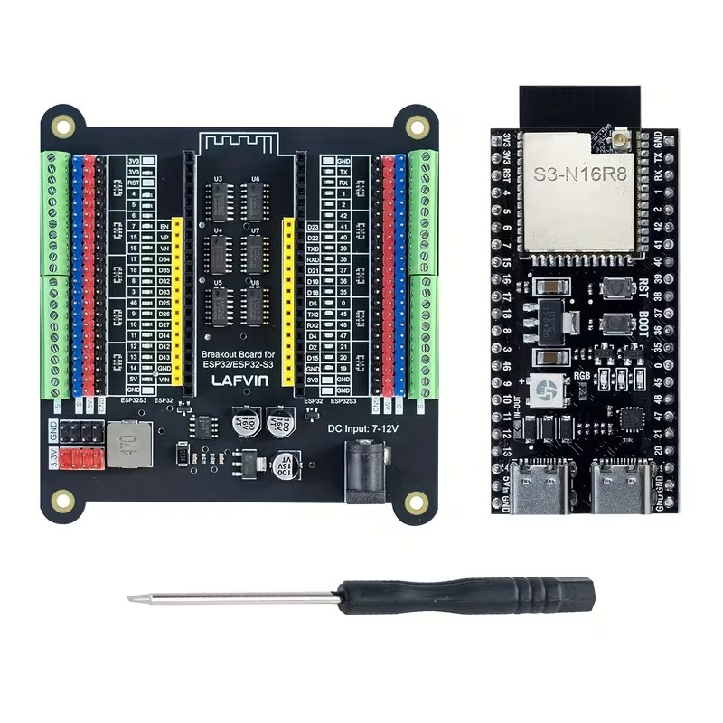 Breakout Board with Terminal Blocks for ESP32/ESP32-S3